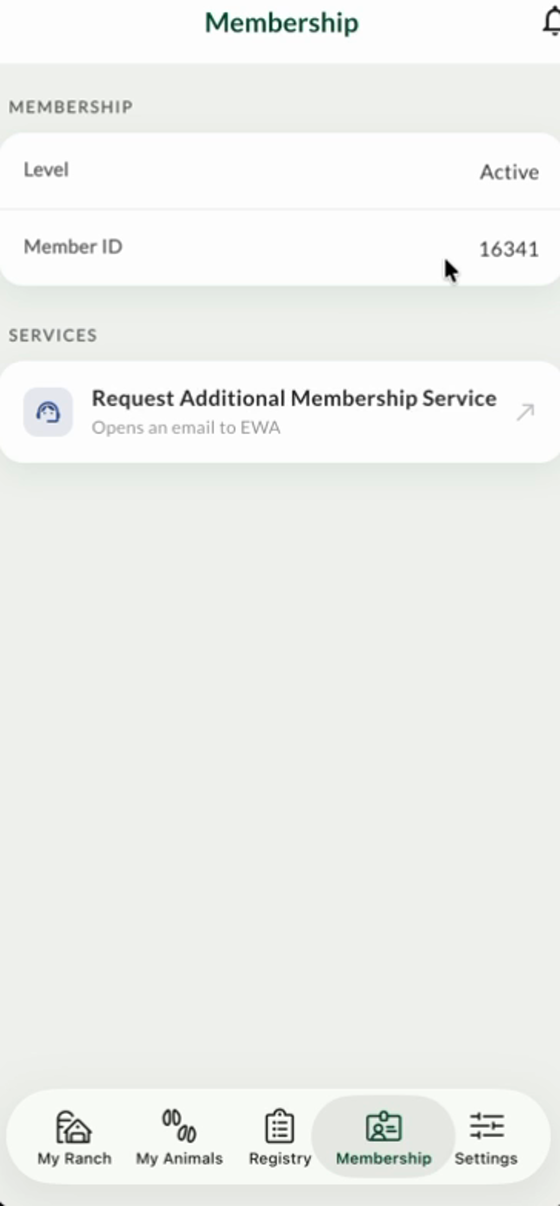 Membership screen